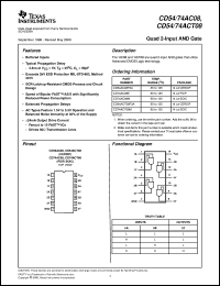 datasheet for CD54AC08F3A by Texas Instruments