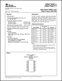 datasheet for CD54HCT11F by Texas Instruments