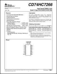 datasheet for CD74HC7266E by Texas Instruments