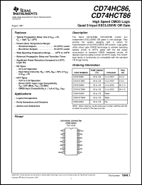 datasheet for CD54HC86F3A by Texas Instruments
