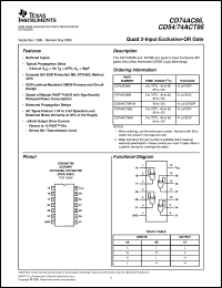 datasheet for CD74AC86E by Texas Instruments