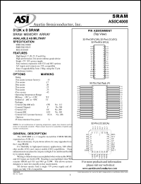 datasheet for AS5C4008ECJ-45L/XT by 