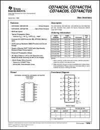 datasheet for CD54AC04F3A by Texas Instruments