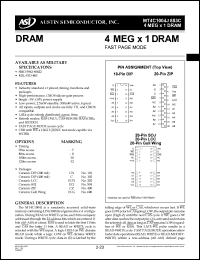 datasheet for MT4C1004J883C by 