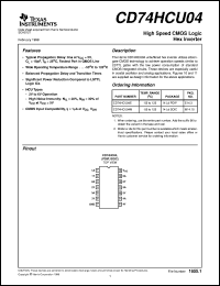 datasheet for CD74HCU04E by Texas Instruments