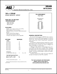 datasheet for MT5C6404C-70L/XT by 