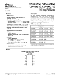 datasheet for CD54HC00F by Texas Instruments