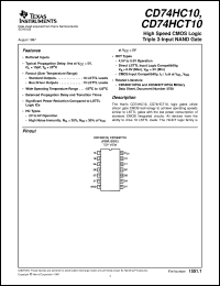 datasheet for CD54HC10F by Texas Instruments