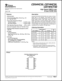 datasheet for CD54HC30F by Texas Instruments