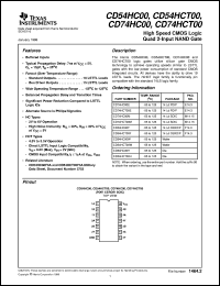 datasheet for CD54HCT00F by Texas Instruments