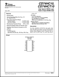 datasheet for CD54HCT10F3A by Texas Instruments
