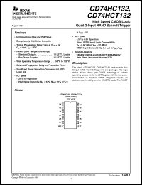 datasheet for CD54HCT132F by Texas Instruments