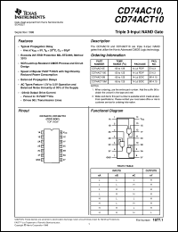 datasheet for CD74AC10E by Texas Instruments