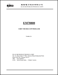 datasheet for EM78800BQ by ELAN Microelectronics Corp.
