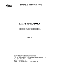 datasheet for EM78804AH by ELAN Microelectronics Corp.