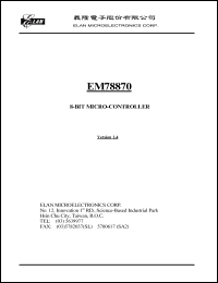 datasheet for EM78870AQ by ELAN Microelectronics Corp.