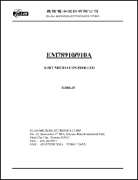 datasheet for EM78910BH by ELAN Microelectronics Corp.