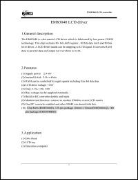 datasheet for EM83040BQ by ELAN Microelectronics Corp.