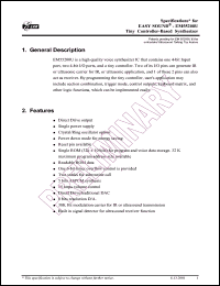 datasheet for EM55200U by ELAN Microelectronics Corp.