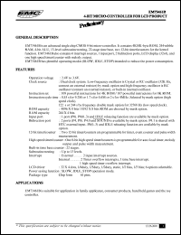 datasheet for EM73461B by ELAN Microelectronics Corp.