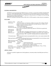 datasheet for EM73461A by ELAN Microelectronics Corp.