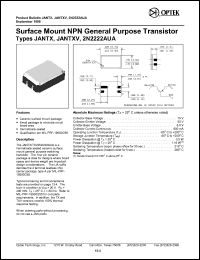 datasheet for 2N2222AUA by 