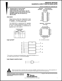 datasheet for SN54HC00J by Texas Instruments