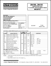 datasheet for 3N190 by Linear Integrated System, Inc (Linear Systems)