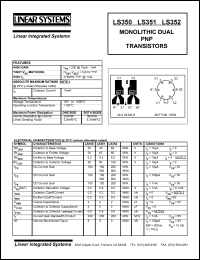 datasheet for LS352 by Linear Integrated System, Inc (Linear Systems)