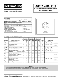 datasheet for LS4119 by Linear Integrated System, Inc (Linear Systems)