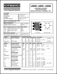 datasheet for LS842 by Linear Integrated System, Inc (Linear Systems)