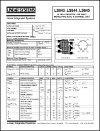 datasheet for LS843 by Linear Integrated System, Inc (Linear Systems)