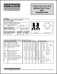 datasheet for IT120A by Linear Integrated System, Inc (Linear Systems)