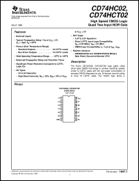 datasheet for CD54HCT02F by Texas Instruments