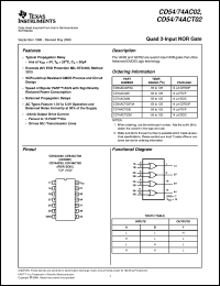 datasheet for CD74AC02E by Texas Instruments