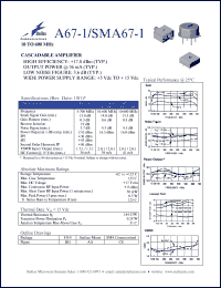 datasheet for SMA67-1 by M/A-COM - manufacturer of RF