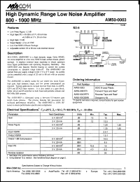 datasheet for AM50-0003SMB by M/A-COM - manufacturer of RF