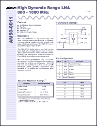 datasheet for AM50-0011TR by M/A-COM - manufacturer of RF