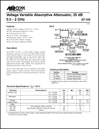 datasheet for AT-109RTR by M/A-COM - manufacturer of RF