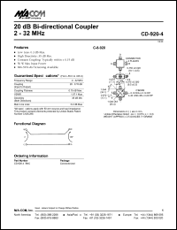 datasheet for CD-920-4 by M/A-COM - manufacturer of RF