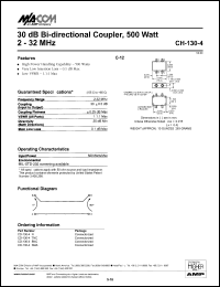 datasheet for CH-130-4N by M/A-COM - manufacturer of RF