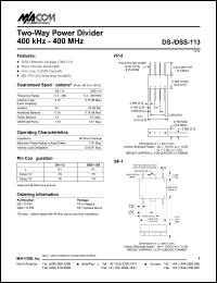 datasheet for DSS-113 by M/A-COM - manufacturer of RF