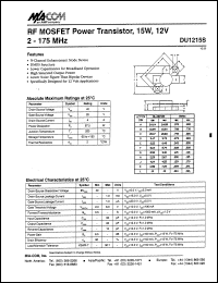 datasheet for DU1215S by M/A-COM - manufacturer of RF