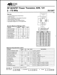 datasheet for DU1260T by M/A-COM - manufacturer of RF