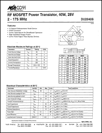 datasheet for DU2840S by M/A-COM - manufacturer of RF
