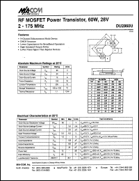 datasheet for DU2860U by M/A-COM - manufacturer of RF