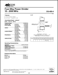 datasheet for DS-409-4BNC by M/A-COM - manufacturer of RF