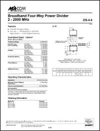 datasheet for DS-4-4N by M/A-COM - manufacturer of RF