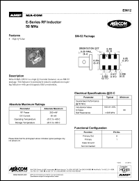 datasheet for EIN12 by M/A-COM - manufacturer of RF