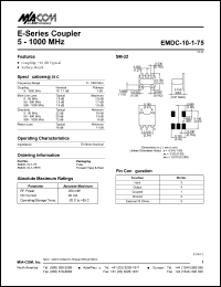 datasheet for EMDC-10-1-75TR by M/A-COM - manufacturer of RF